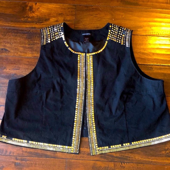 Ashley Stewart Jackets & Blazers - FINAL PRICE❣️Vintage Gold studded Vest ✨🌟